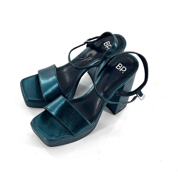 Noella Platform Sandals 7 Green Teal Deep NWOT Heels Pumps Green Blue. Glam - Picture 7 of 9